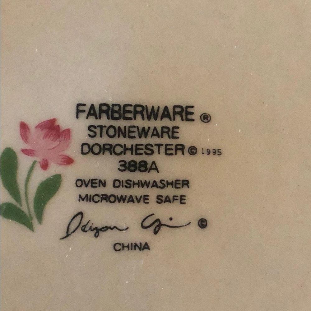 Set of 4 Farberware "Dorchester" Dinner Plates 1995 Floral 10 3/4" - Picture 5 of 5